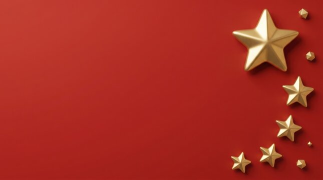 Celebrating china's national day a vibrant display of red and golden stars symbolizing national pride