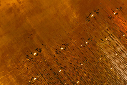 golden ceiling with black lines architecture background