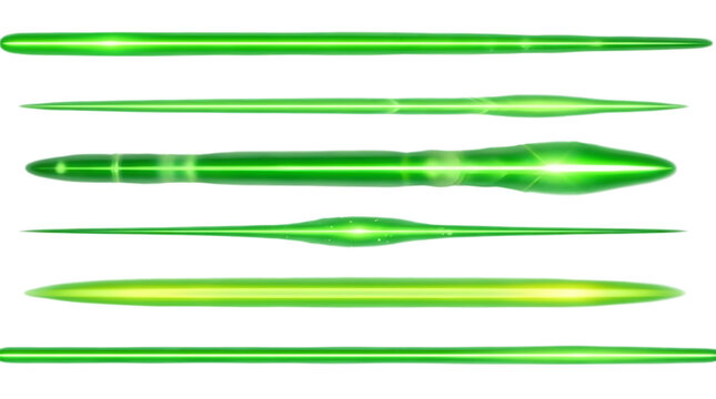 Green glowing abstract shapes with light diffusion effects isolated on transparent background transparent background