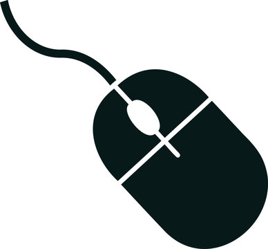 Minimalist computer mouse icon with transparent background design