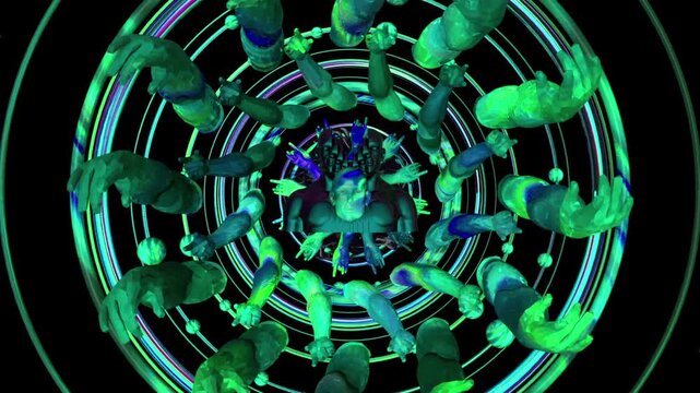 abstract green tunnel