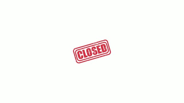 Red Closed Rubber Stamp Impression Isolated on White Background for Business and Retail Signage Use