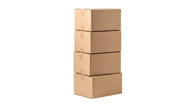 Stack of four cardboard boxes for shipping
