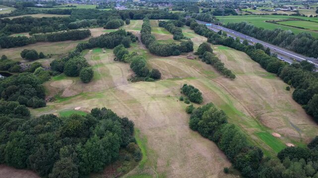 Aerial Video of M60 Motorway Running Past Heaton Park in Manchester