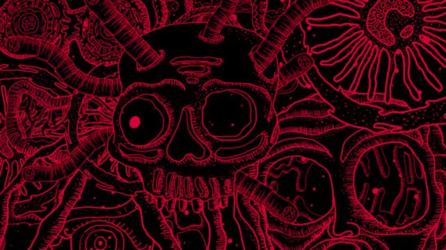 abstract red mask