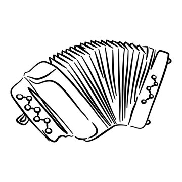 Oktoberfest accordion instrument music handdrawn line art