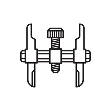 Minimalist line art icon of an adjustable stitching groover used for scoring stitching channels.