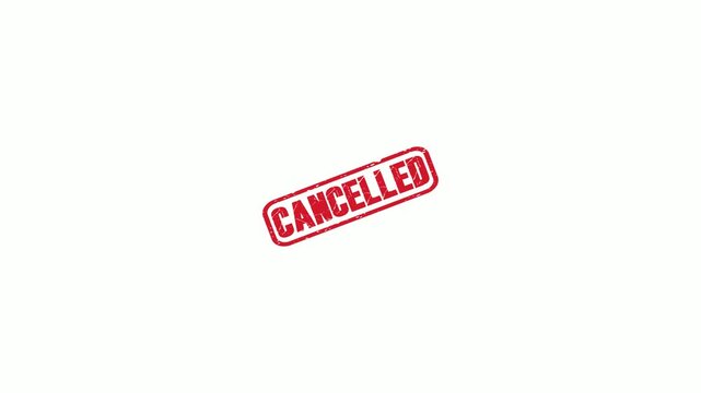 Red Cancelled Rubber Stamp Impression Isolated on White Background for Business and Legal Document Marking