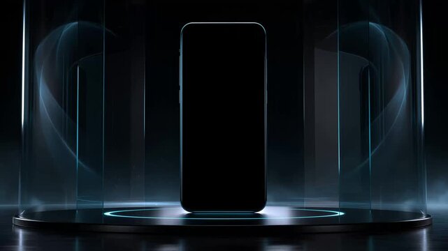 Blank Smartphone Mockup for App Promo on Dark Tech Background