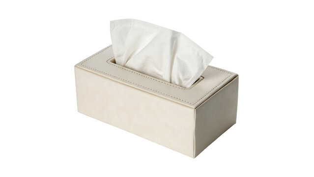 White tissue paper box dispenser hygiene product isolated on transparent background