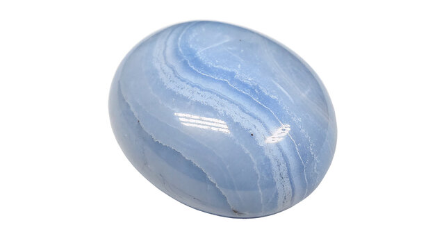 Polished blue marble stone crystal mineral gemstone isolated on transparent background