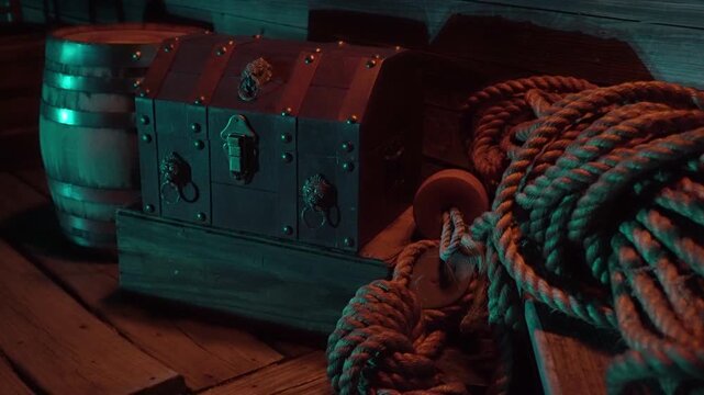 Sailing vessel's cargo from the golden age of piracy.