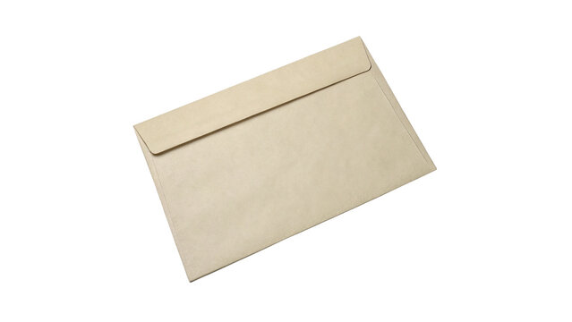 Blank standard craft paper envelope mail stationery isolated on transparent background