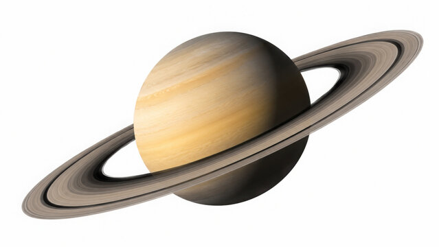 Planet saturn with rings space astronomy science isolated on transparent background cut out