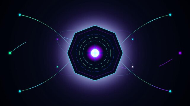 Futuristic Synaptic Microchip Data Fusion and AI Neural Network Loop Animation