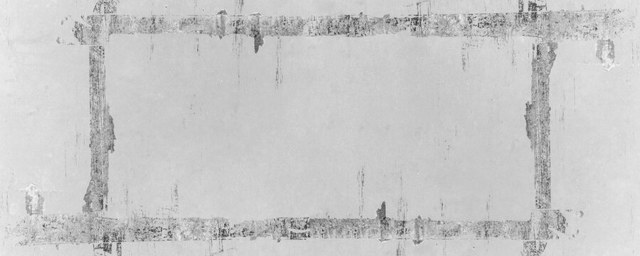 black scratched overlay texture - frame made of black old weathered rusty damaged flaked off metal steel structure, isolated on transparent background png