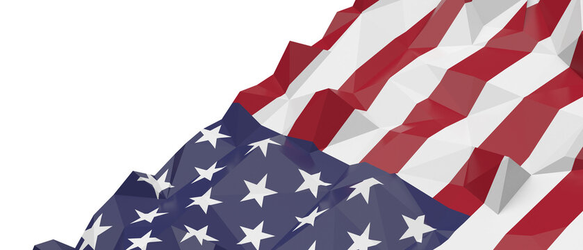 Geometric low poly abstract American flag design concept