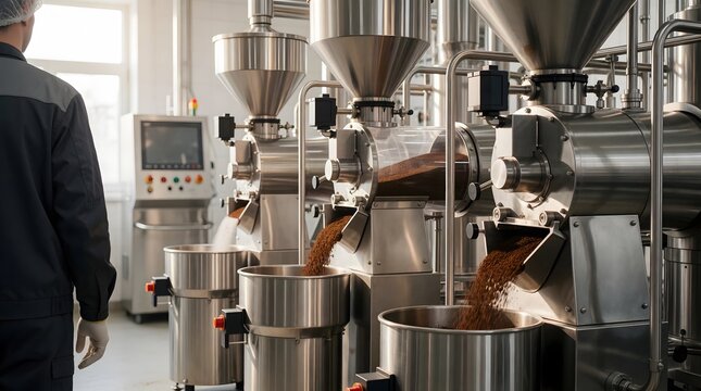 Industrial Coffee Grinding Control in a Modern Production Facility