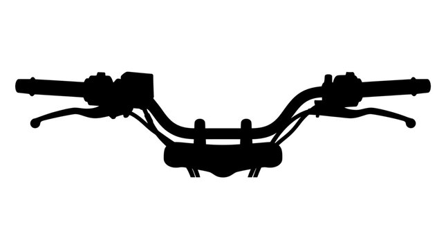 Motorcycle handlebar silhouette vector illustration isolated on white background