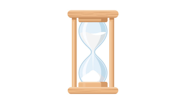 Wooden sauna sand timer vector illustration isolated on white background