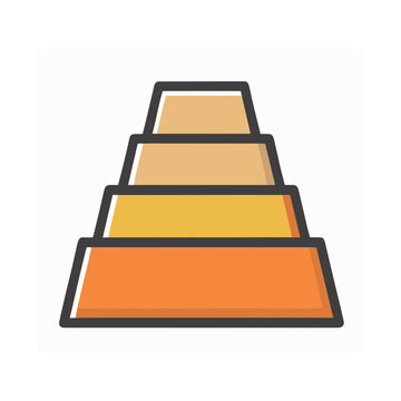 Layered pyramid chart icon