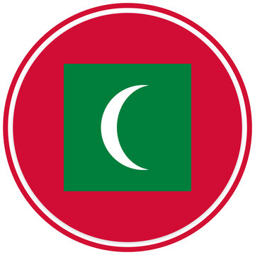 Maldives Flag Circle Badge Icon Transparent