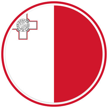 Malta Flag Circle Badge Icon Transparent