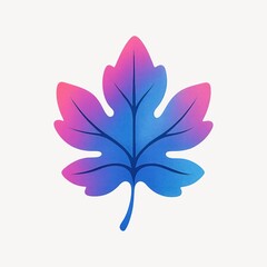Naklejka premium Vibrant gradient maple leaf illustration.