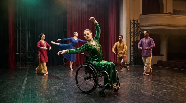 Inclusive dance ensemble closes a stage rehearsal