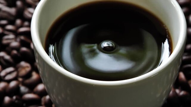 Swirling Coffee in Glass Dolly Shot