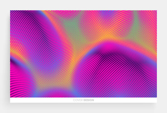 Convex background. Gradient texture. Grid surface. 3D illustration for brochure, poster, cover, card, presentation, flyer or banner.