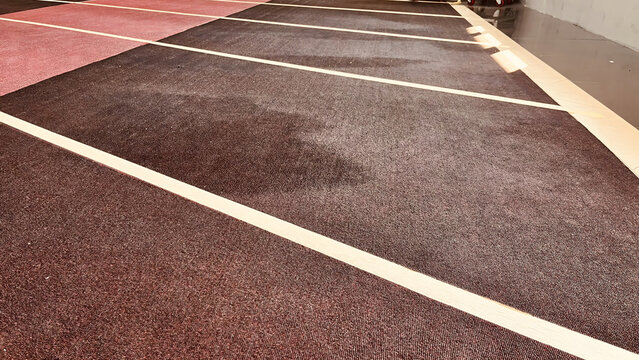 Brown Carpet Floor with White Line Pattern