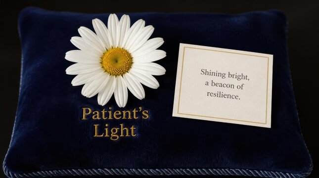 Patient's Light: Shining Bright, a Beacon of Resilience - Flat Lay Daisy with Inspirational Quote