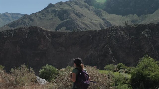 Woman exploring the Cotahuasi Valley and Canyon in Peru.