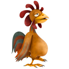3d Render Cartoon Rooster Music Mascot Side with transparent background © Ricardo