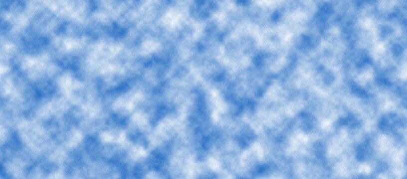 Blue sky with soft white clouds background texture for graphic design and digital projects.