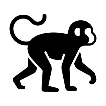 monkey walking glyph icon