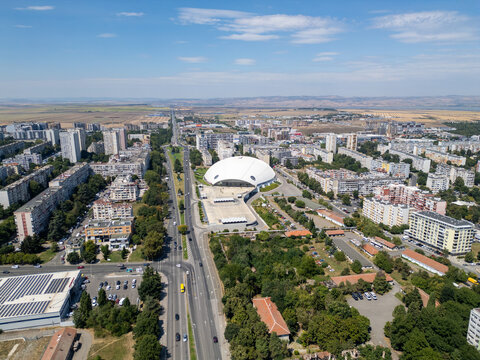 Aerial View of Arena Burgas Sports Hall and Concert Venue in Bulgaria