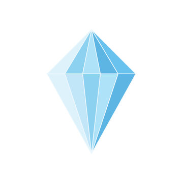 Simple diamond or blue jewel flat design. Transparent PNG illustration.