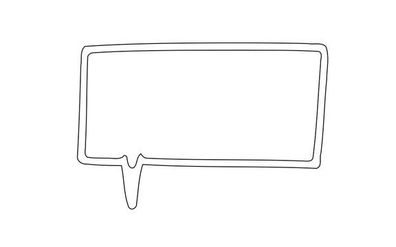Text speech bubble blank design element. Cartoon style text bubble - isolated transparent PNG illustration. Hand drawn speech bubble.