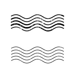 Fototapeta na wymiar Grunge wave stamp isolated PNG object - vintage postage cancellation mark. Transparent PNG illustration.