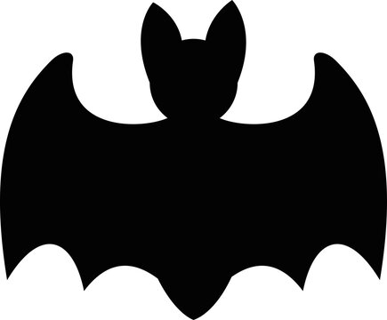 Black solid bat silhouette spooky animal icon halloween symbol transparent PNG