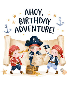 Celebrate Talk Like a Pirate Day with a birthday adventure theme featuring children dressed as pirates