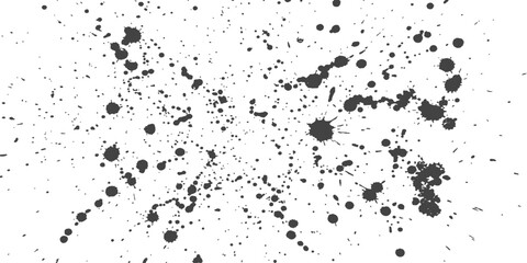 Fototapeta premium Dark ink splatters on white background during a chaotic expressive creation for abstract design elements