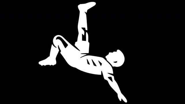 Soccer player bicycle kick animation
