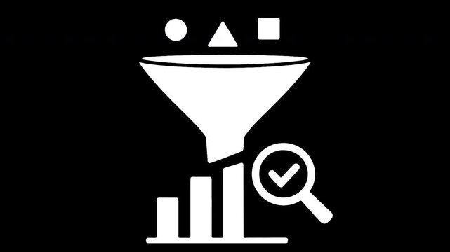 Minimalist data filtering animation