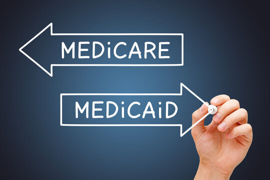 Medicare vs Medicaid US Health Care Concept