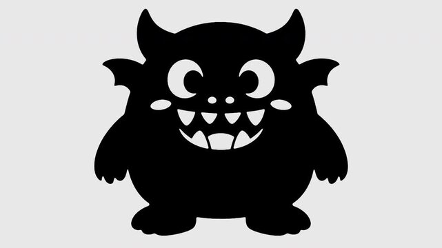 Cute funny cartoon monster animation