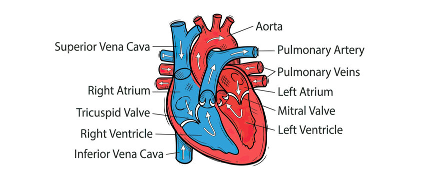 Anatomical Heart Illustration Isolated Transparent Background