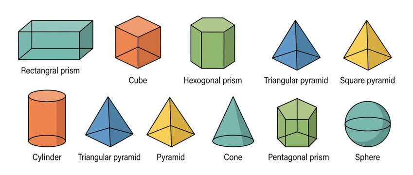 Collection of Isolated Geometric 3D Shapes and Solids